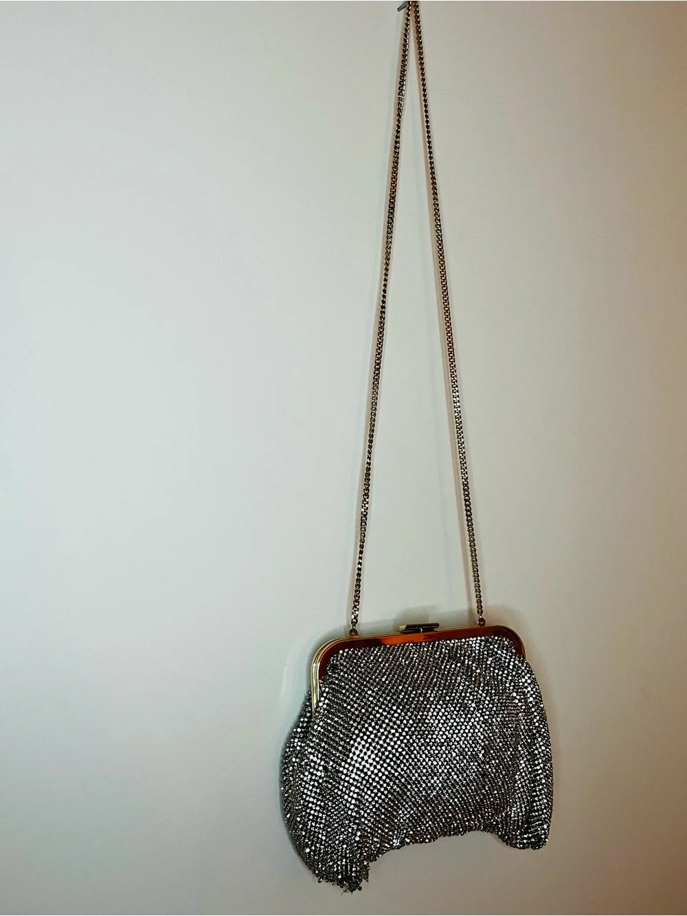 Zara Metallic Gold Clutch/Crossbody Bag